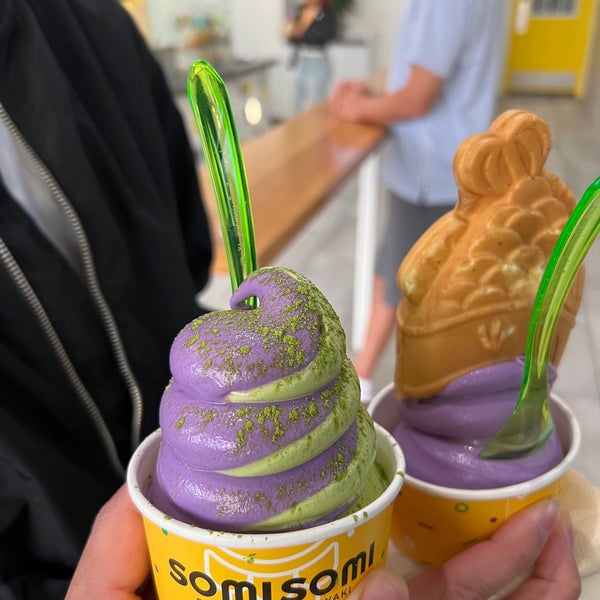 Matcha and Ube Soft Serve at SomiSomi