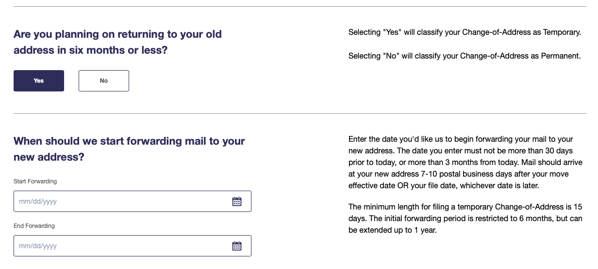 Select Yes, if you are travelling for a few months