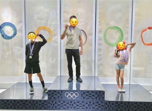 My family at Tokyo Olympic Museum